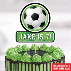 Soccer PERSONALIZED Cake Pick Topper